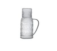 Service à thé Pichet à eau en verre de 1, L avec couvercle, pichet froide rétro, bouilloire thé domestique résistante aux hautes températures for froide/chaude, glacé Service à théière(Transparent)