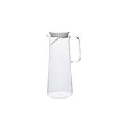Service à thé Pichet à eau en verre transparent résistant la chaleur, carafe thé glacé de grande capacité, cafetière avec poignée, 1,2 L Service à théière(Blanc)