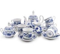 Service à thé, porcelaine de Carlsbad Leander Meadows, Mary-Anne - oignon, 15 pièces