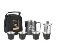 Service à thé portable, service à thé de voyage,Service à Tasses à en acier inoxydable - Ensemble de cérémonie du, Kung Fu et sac de voyage pour, maison, randonnée, camping