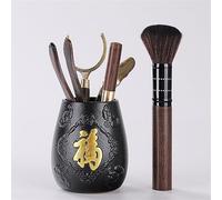 Service à thé pour 6 hommes Kung Fu - Accessoires de fabrication du thé en ébène - Pince à thé - Cuillère à thé - Accessoire d'art de voyage pour les amateurs de thé (prune)