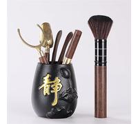 Service à thé pour 6 hommes - Kung Fu - Accessoires de fabrication du thé - Encyclopédie en ébène - Pince à thé - Cuillère à thé - Accessoire d'art de voyage pour les amateurs de thé (gris foncé)