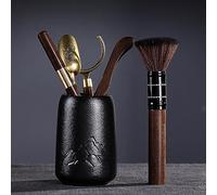 Service à thé pour 6 hommes - Kung Fu - Accessoires de fabrication du thé - Encyclopédie en ébène - Pince à thé - Cuillère à thé - Accessoire d'art de voyage pour les amateurs de thé (jaune clair)