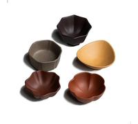 Service A Thé Pour Adultes Home Tea Set Gifts 5 Pcs/set Tasse À Thé Bouche En Forme De Fleur Yixing Purple Clay Art Voyage Pour La Méditation Pu'er Master Cup Services A Thé Portables