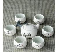 Service A Thé Pour Adultes Service Thé En Céramique Céladon Chinois Kung Fu Ensemble Tasses Théière Couvercle Cérémonie Bol Costume Tasse Services A Thé Portables(E)