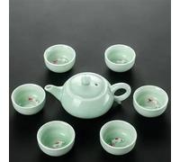 Service A Thé Pour Adultes Service Thé En Céramique Céladon Chinois Kung Fu Ensemble Tasses Théière Couvercle Cérémonie Bol Costume Tasse Services A Thé Portables(C)