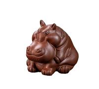 Service A Thé Pour Adultes Set Thé Chinois Argile Mauve Fait Main Statue D'hippopotame Figurine Chanceux Ornements Sculpture Métiers Services A Thé Portables