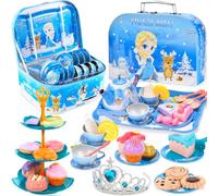 Service à Thé pour Enfants, 50Pcs Service à Thé Jouets pour Filles 3-7 Ans | Dinette Enfant Accessoire Jeux de Cuisine, Jouet de Cuisine Faisant Semblant pour Enfants Tea Party Jeux de Rôle