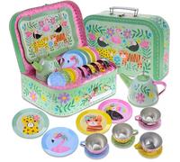 Service À Thé Pour Enfants,Dînette Et Son Coffret Jouet,15 Pièces-Modèle Safari