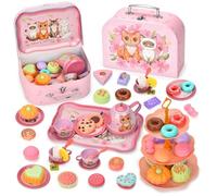 Service à Thé pour Enfants, Dînette et Son Coffret Jouet Dinette Enfant Service à Thé Jouets Jeux de Cuisine