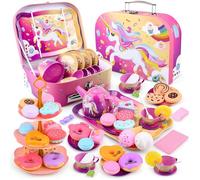 Service à Thé pour Enfants Jouets Dînette Accessoire Jeux de Cuisine Jouet de Cuisine pour Filles 3 4 5 6 7 8 Ans (Licorne)