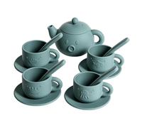 Service à thé pour jeux de rôle - Jouet interactif en silicone de qualité alimentaire, passe au lave-vaisselle, incassable, résistant à la chaleur, dessous de verre léger, cuillère à tasse, outil