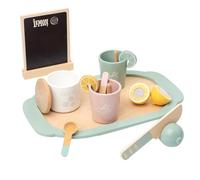 Service à thé pour petites filles, service à thé pour | Jouets pour l'heure du thé, fausse nourriture de jeu,Ensemble de thé, jouets de cuisine, jouets éducatifs, service à thé en bois avec tasses et