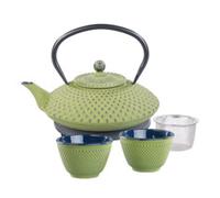 Rosenstein & Söhne Service à Thé Style Tetsubin pour 2 Personnes - Vert cuivre