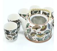 Service à Thé - Théière et ses 6 Tasses - Eventails