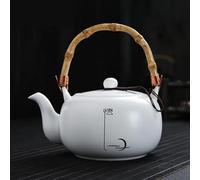 Service Accueil Beauté Service À Thé Infuseur En Porcelaine Blanche Traditionnel Théière Céramique Grande Capacité 680ml Zen Beam Pot Services A Thé Portables(C)