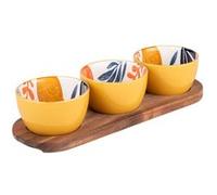 Service apéritif 3 pièces Sicilia 32 cm - Table Passion - Décoré - Grès G