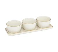 Service Apéritif 4 Pièces en Céramique "Arya" 9cm Blanc