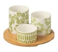 Service Apéritif 4 Pièces "Fiesta Sud" 20 cm Vert