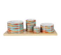 Service apéritif 4 pièces rectangulaire Alizé - - Décoré - Porcelaine