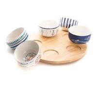 Service apéritif 5 pièces Ariel - Amadeus - Bleu - Porcelaine G