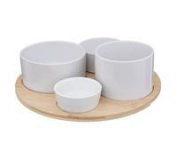 Service apéritif 5 pièces bambou Secret de Gourmet - Blanc