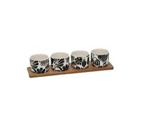 - Service Apéritif 5 Pièces "Twisted Lime" 41cm Noir & Banc