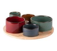 Service apéritif 6 pièces Elyas - Table Passion - Multicolore - Porcelaine Multicolore G