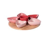 Service apéritif 6 pièces Heart 31,5 cm Table passion
