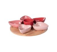 Service apéritif 6 pièces Heart 31,5 cm - - Multicolore - Grès