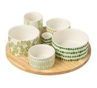 Service Apéritif 7 Pièces "Fiesta Sud" 30cm Vert
