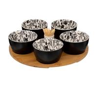 Service Apéritif 7 Pièces ""White Floral"" 28cm Blanc