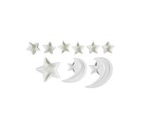 Service apéritif 9 pièces bols et coupelles céramique blanc formes étoile et lune