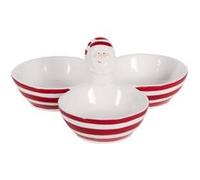 Service apéritif de Noël 3 compartiments 9,5 cm - Table Passion - Rouge - Céramique