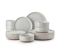 Service Assiette Service de table 18 pièces en céramique grise, assiettes et bols, vaisselle cuisine grès, porcelaine, plateau à dîner, bol salade riz