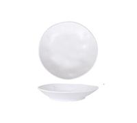 Service Assiettes DENA rondes de 12 Pièces creuses en Porcelaine blanche, plat de service pour soupe, entrées, desserts et salades - diamètre 23 x hauteur 4 cm