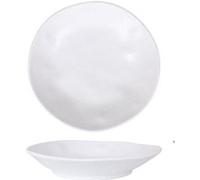 Service Assiettes DENA rondes de 12 Pièces creuses en Porcelaine blanche, plat de service pour soupe, entrées, desserts et salades - diamètre 23 x hauteur 4 cm