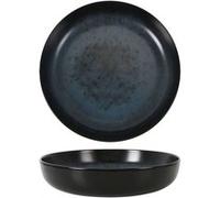 Service Assiettes YAKI rondes de 6 Pièces creuses en Porcelaine décorée, plat de service pour soupe, entrées, desserts et salades