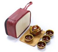 Service Avec Une Théière Quatre Tasses Ensemble Thé Service Chinois Four En Céramique Kung Sac Transport Domestique Services A Thé Portables(D)