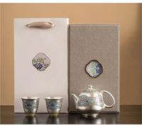 Service Bol Couvert De Kung Fu, Tasses À Thé En Argent Doré Émaillé, Ensemble Cadeau Qualité, Théière Céramique, Pot Œufs Dragon Services A Thé Portables(Type-E)