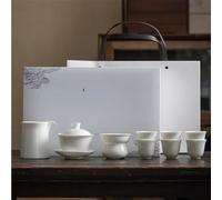 Service Boutique Service Thé En Porcelaine Blanche Jade Gras Mouton Ensemble Complet Cérémonie Rétro Théière Tasse Coffret Cadeau Services A Thé Portables