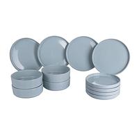 Service d'assiettes 12 pièces en grès, 4 places de table, Gourmet Turquoise
