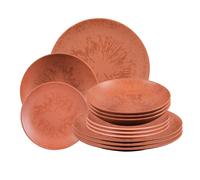 Service d'assiettes 12 pièces Onyx Terracotta Table passion