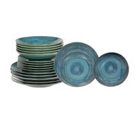 Service d'assiettes 18 pièces Madère - - Bleu - Grès