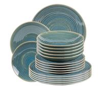 Service d'assiettes 18 pièces Moon lagon - Table Passion