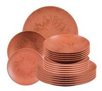 Table Passion – Service d'assiettes 18 pièces Onyx Terracotta – Grès orange