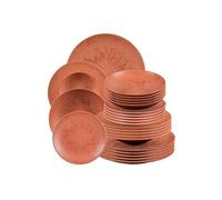 Table Passion – Service d'assiettes 24 pièces Onyx Terracotta – Grès orange