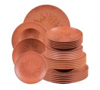 Service d'assiettes 24 pièces Onyx Terracotta - Table Passion