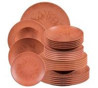 Table Passion – Service d'assiettes 24 pièces Onyx Terracotta – Grès orange