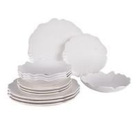 Service d'assiettes Ginkgo 12 pièces - - Blanc - Porcelaine
